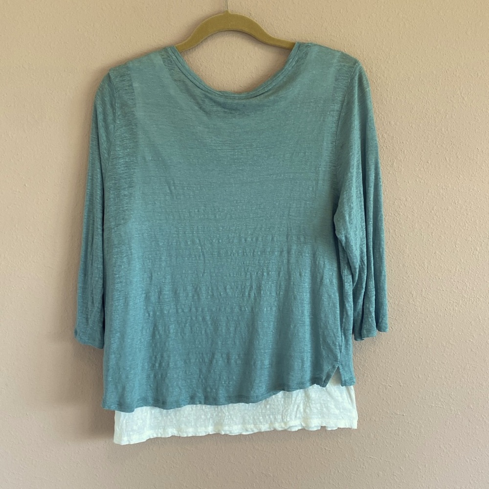 Nicole Miller layered linen top - Picture 2 of 7